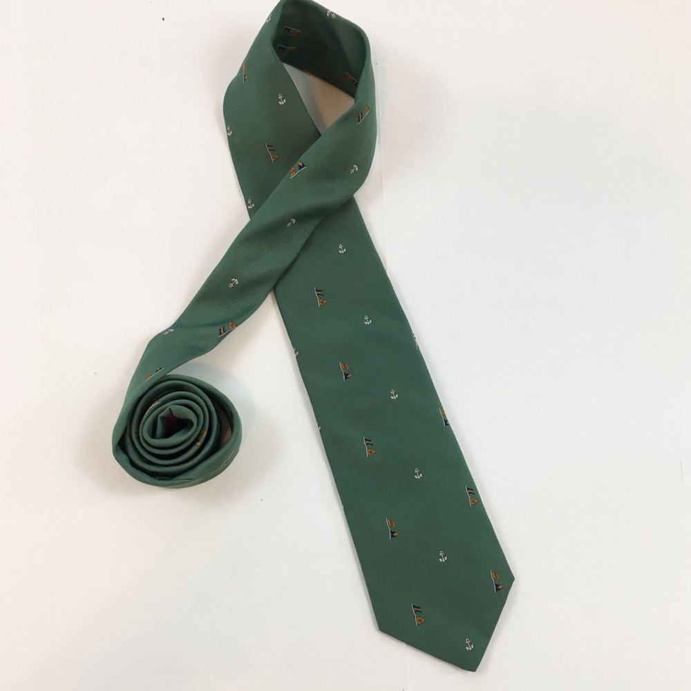 Richman Brothers Green Nautical Flag Tie